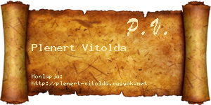 Plenert Vitolda névjegykártya